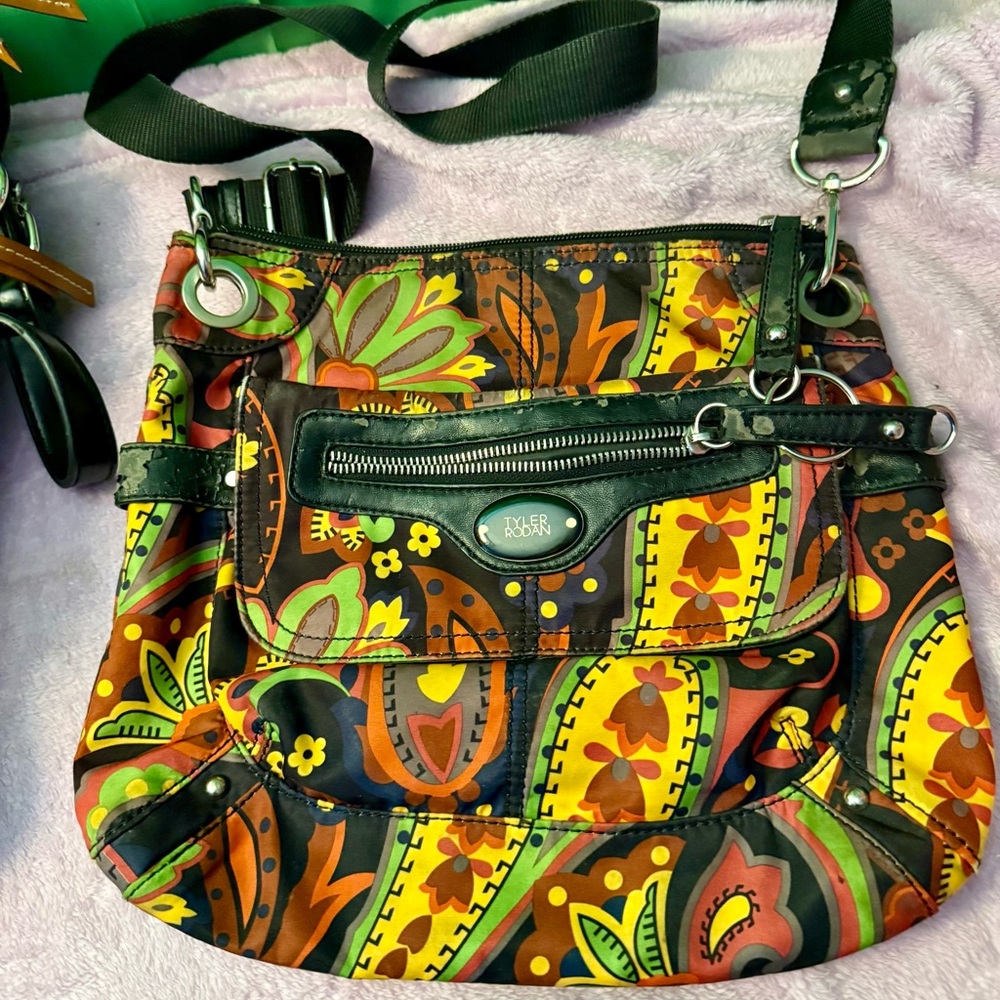 Tyler Rodan Crossbody Handbag Women Med Multicolor Floral Purse Shoulder Bag